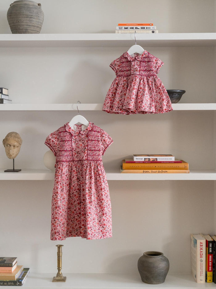 Pink Bird Floral Scarlett Baby Girl Hand-Smocked Set