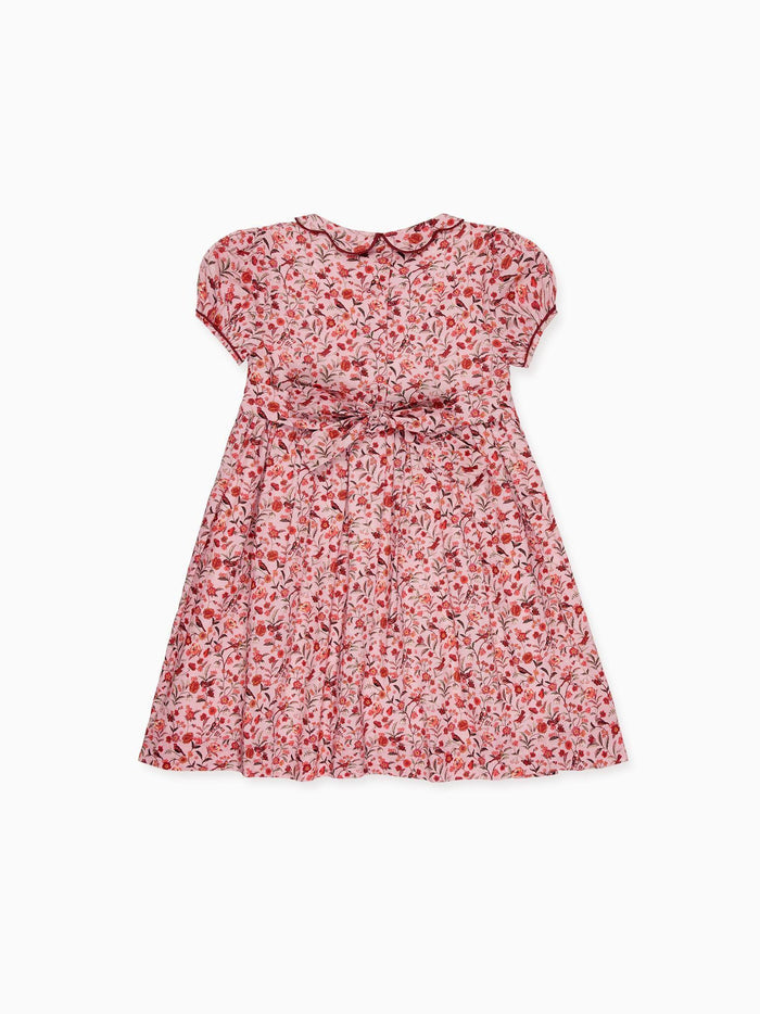 Pink Bird Floral Scarlett Girl Hand-Smocked Dress