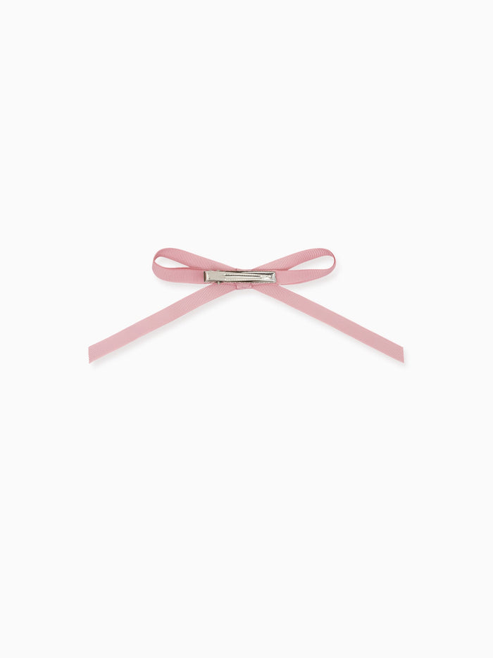 Pink Long Bow Girl Clip