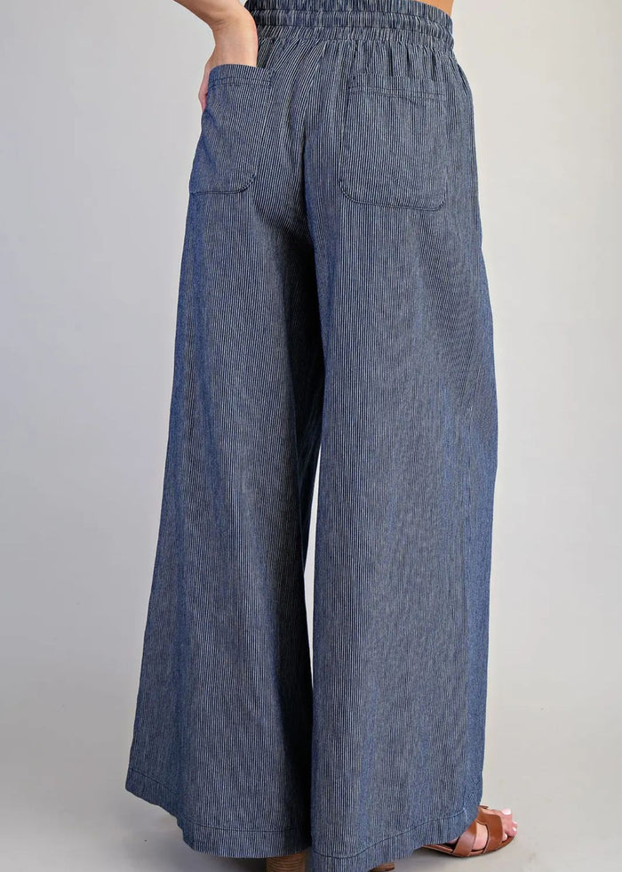 Pinstripe Tie Waist Pants