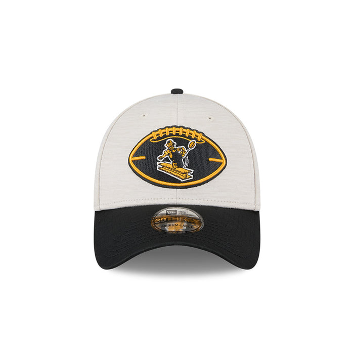 Pittsburgh Steelers New Era 2024 Sideline Historic 39THIRTY Flex Hat - Stone / Black
