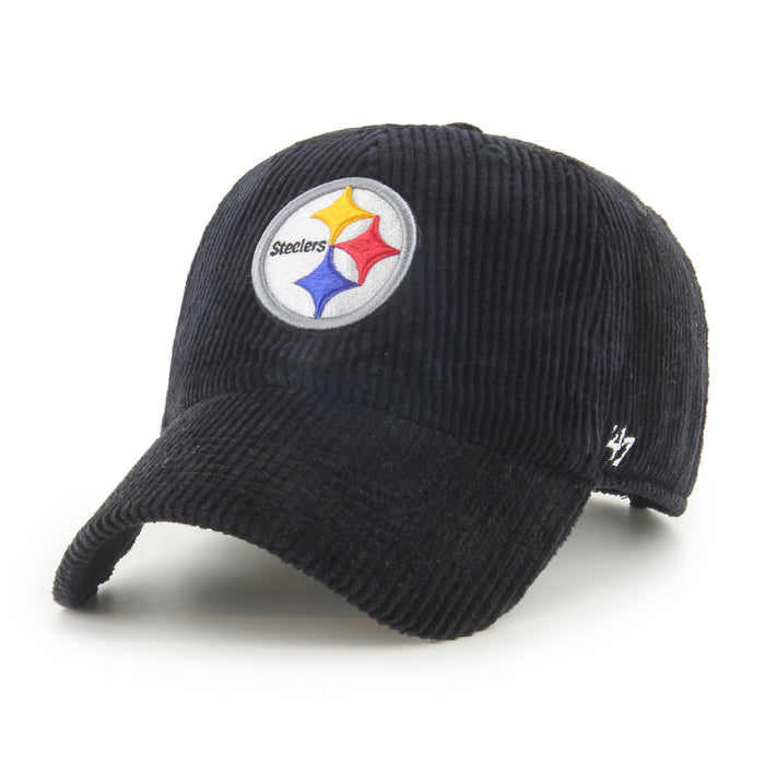 Pittsburgh Steelers THICK CORD Clean Up '47 Brand Adjustable Hat - Black