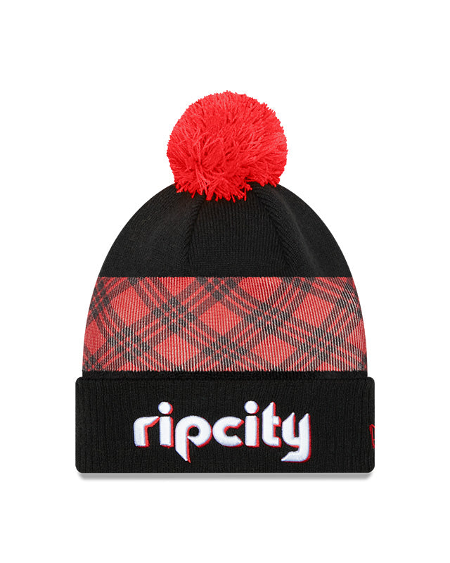 Portland Trail Blazers Black New Era City Series 21 Pom Knit Toque