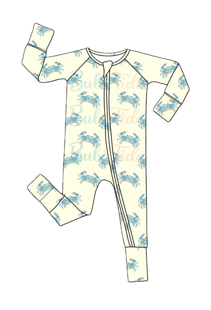 *PREORDER* - Blue Crab Bamboo Zippy Sleeper Pajamas