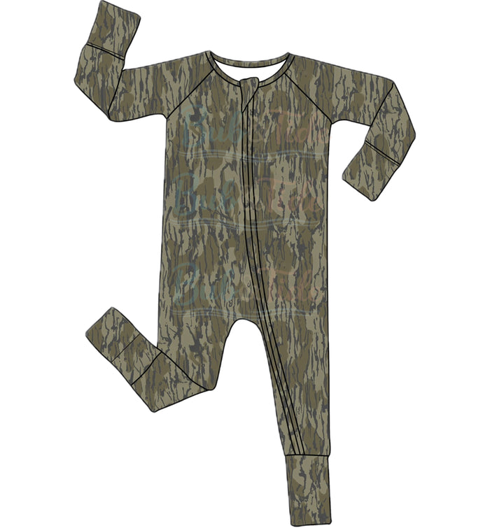 *PREORDER* Camo - Bamboo Zippy Sleeper Pajamas