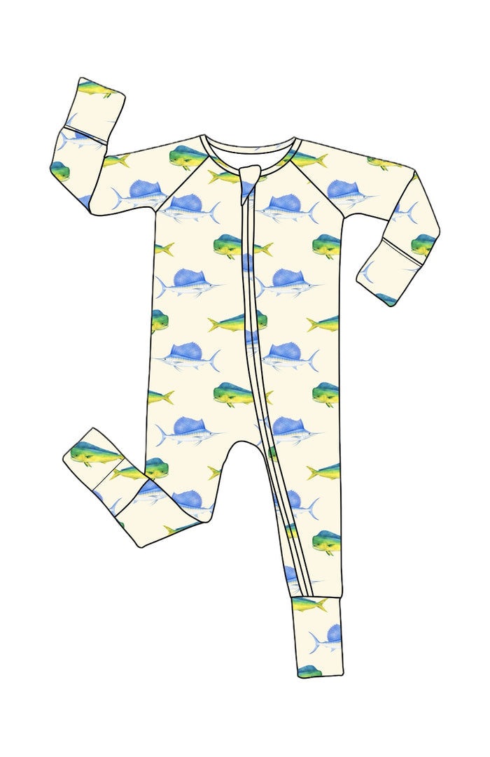 *PREORDER*  Mahi & Sailfish - Bamboo Zippy Sleeper Pajamas