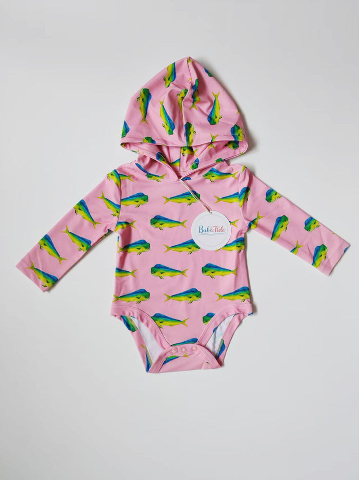 *PREORDER* Pink Mahi - Sun Protective Hooded SunTide™ Bodysuit