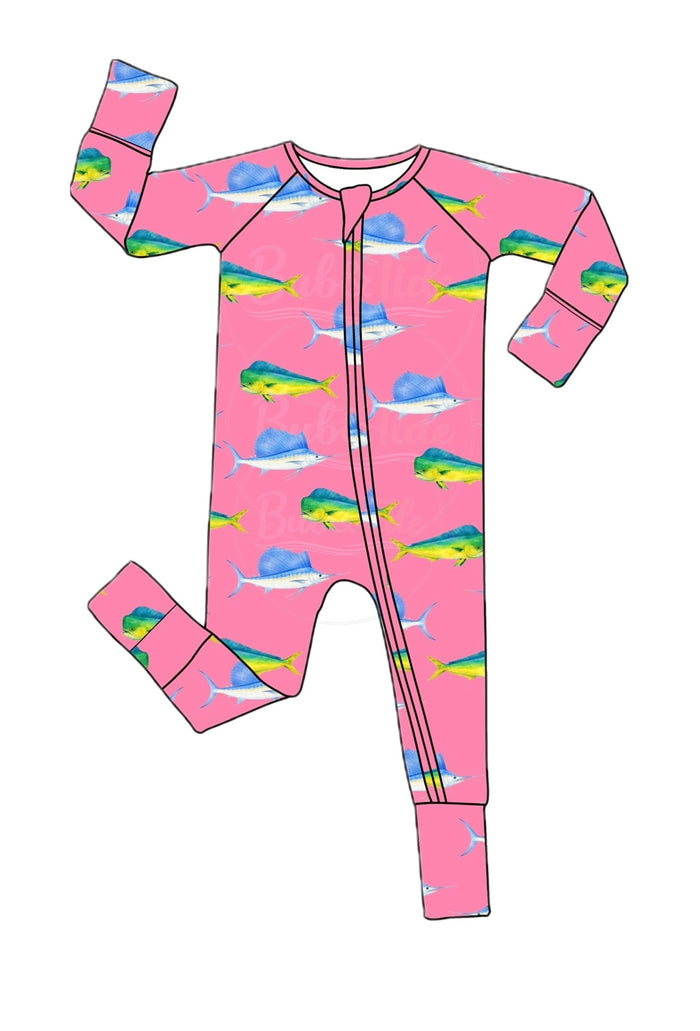 *PREORDER* Pink Mahi & Sailfish - Bamboo Zippy Sleeper Pajamas