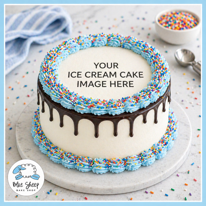 printed picture ice cream cake upload your own photo or image