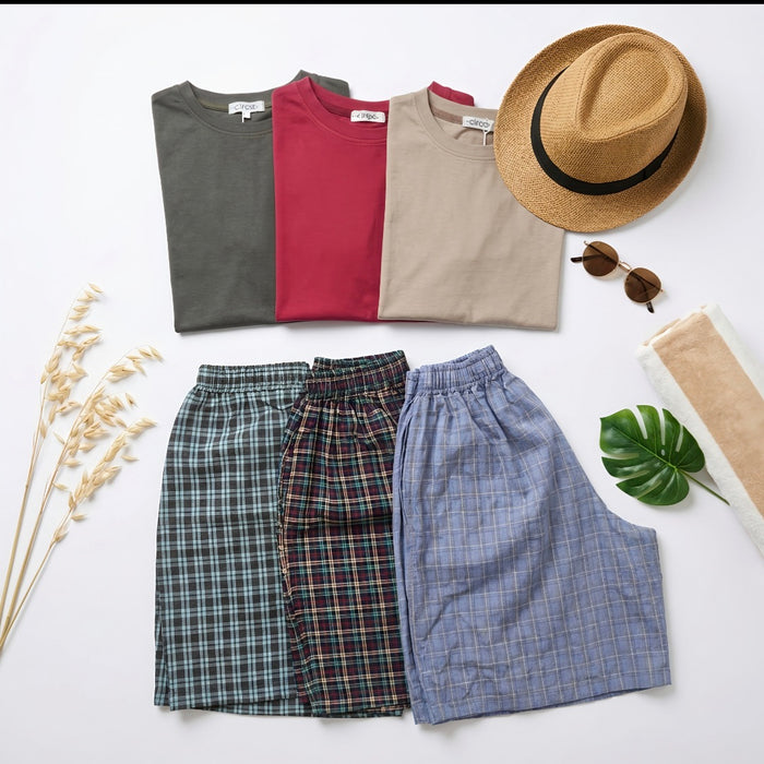 Pyjamas- Burgundy & Navy Checks (Size:14& S)