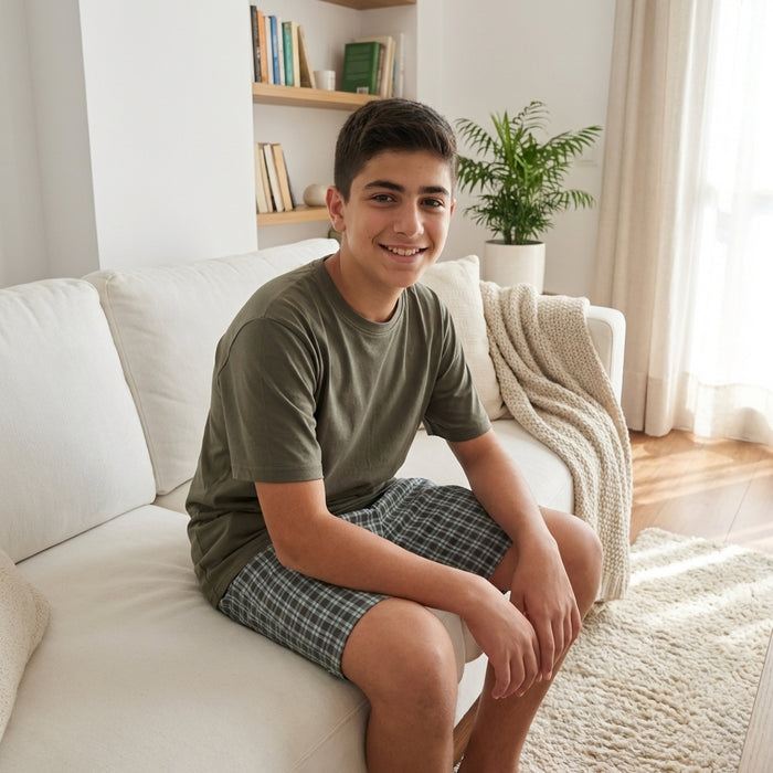 Pyjamas- Khaki Checks (Sizes:14)