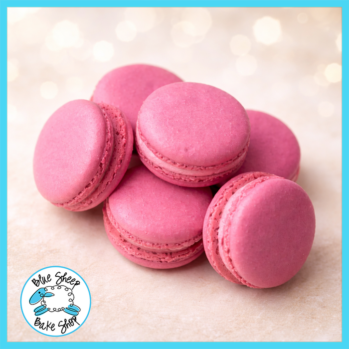 raspberry french  macarons somerville nj blue sheep bake shop