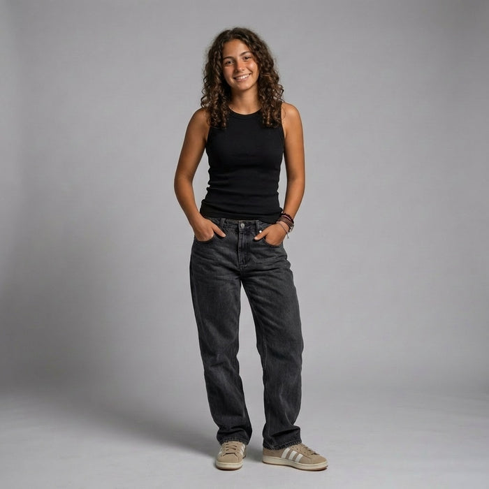 Ribbed Cotton Tank Top-Plain Black- Bundle OFFER!!
