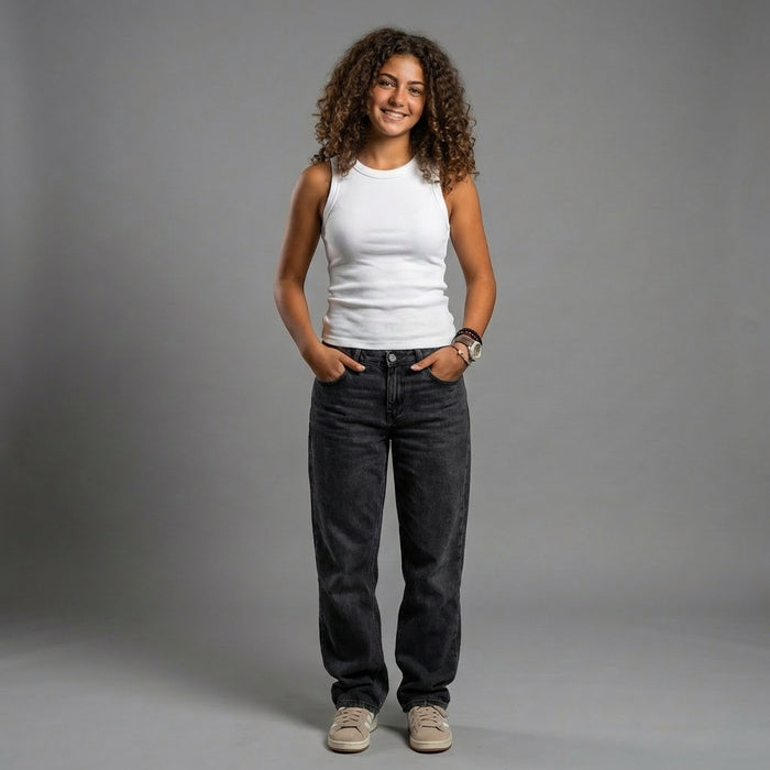 Ribbed Cotton Tank Top-Plain White- BUNDLE OFFER!!