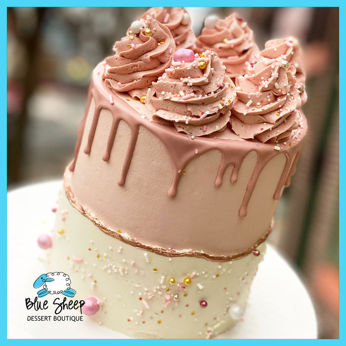 rose gold viva glam cake