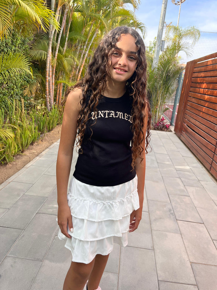 Ruffled Skirt-White