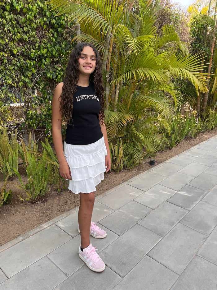 Ruffled Skirt-White