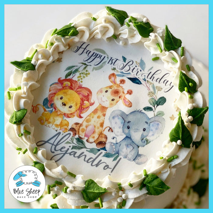 safari 1st birthday cake