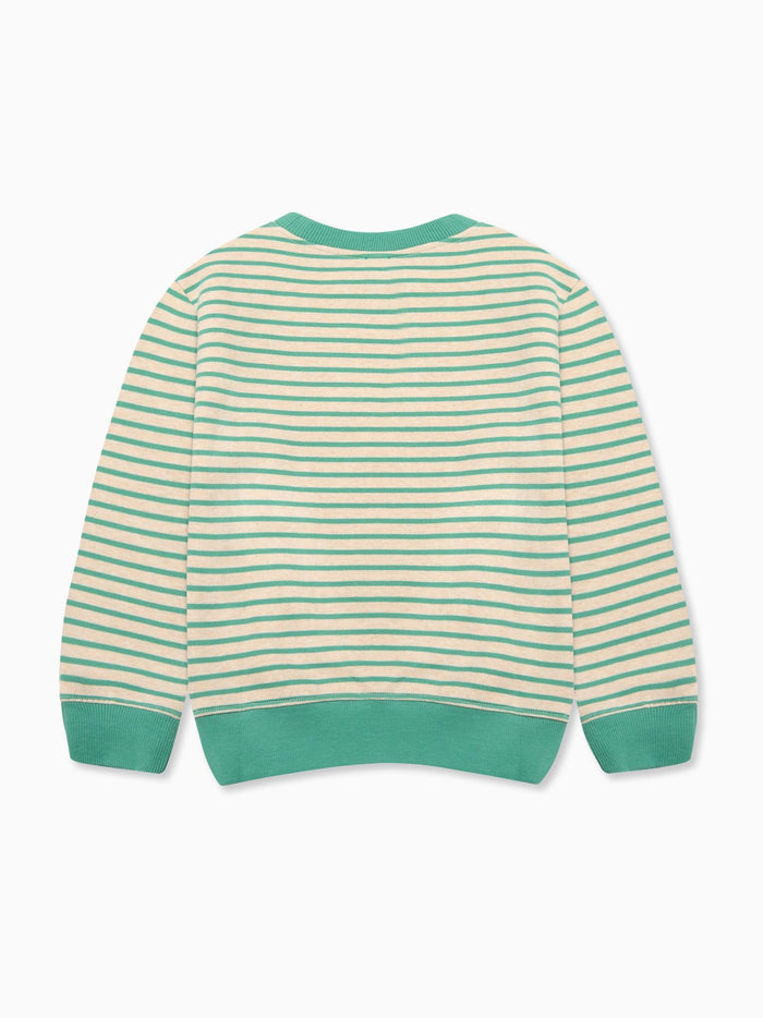 Sage Green Stripe Pernille Kids Sweatshirt