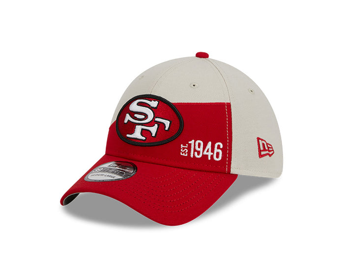 San Francisco 49ers New Era 2023 Historic Sideline 39THIRTY Flex Hat - Cream/Red
