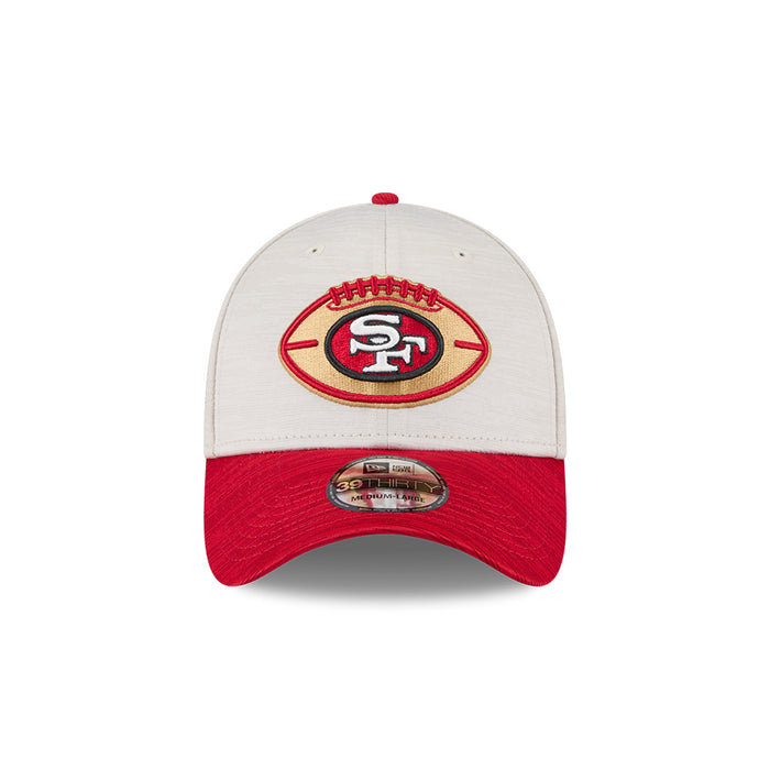 San Francisco 49ers New Era 2024 Sideline Historic 39THIRTY Flex Hat - Stone / Red