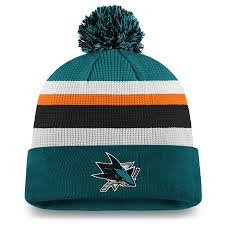 San Jose Sharks Branded 2020 NHL Draft Authentic Pro Cuffed Pom Knit Hat