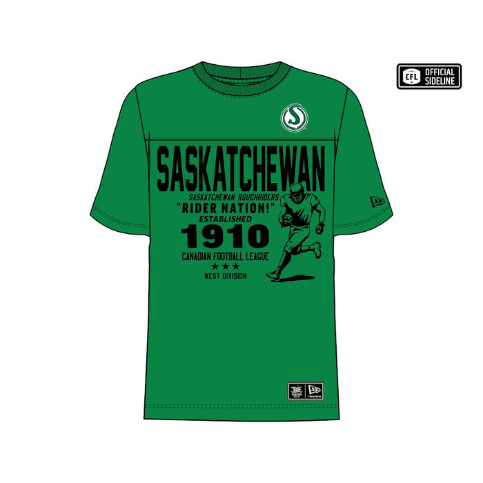 Saskatchewan Roughriders Turf Team Established 1910 New Era T-Shirt - Green