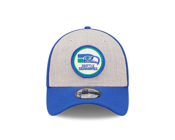 Seattle Seahawks New Era 2022 Sideline 39THIRTY Historic Flex Hat - Heathered Gray/Blue