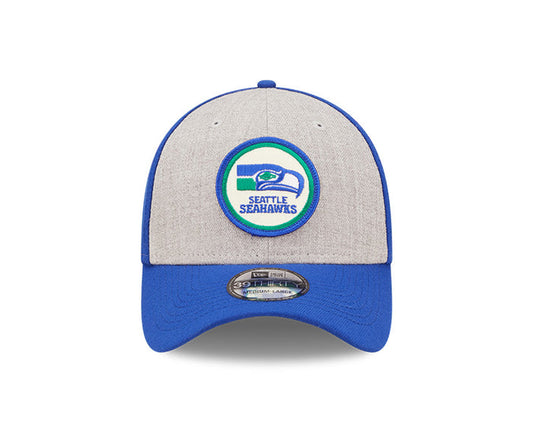 Seattle Seahawks New Era 2022 Sideline 39THIRTY Historic Flex Hat - Heathered Gray/Blue