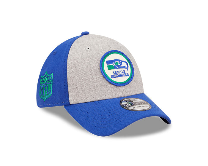 Seattle Seahawks New Era 2022 Sideline 39THIRTY Historic Flex Hat - Heathered Gray/Blue