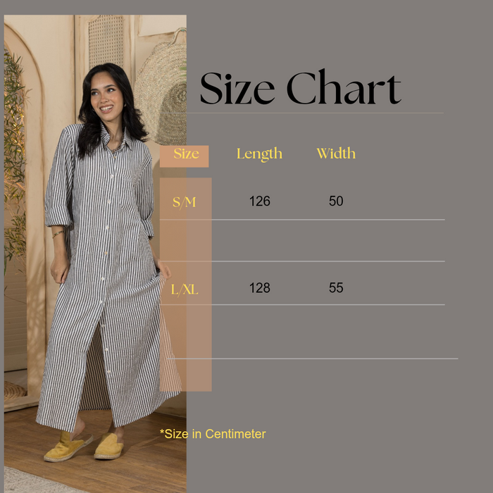 Shirt Dress- Black & White Stripes-(SizeL/Xl)