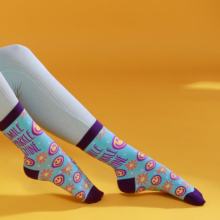 Smiley Face Emoji Socks for Women & Girls