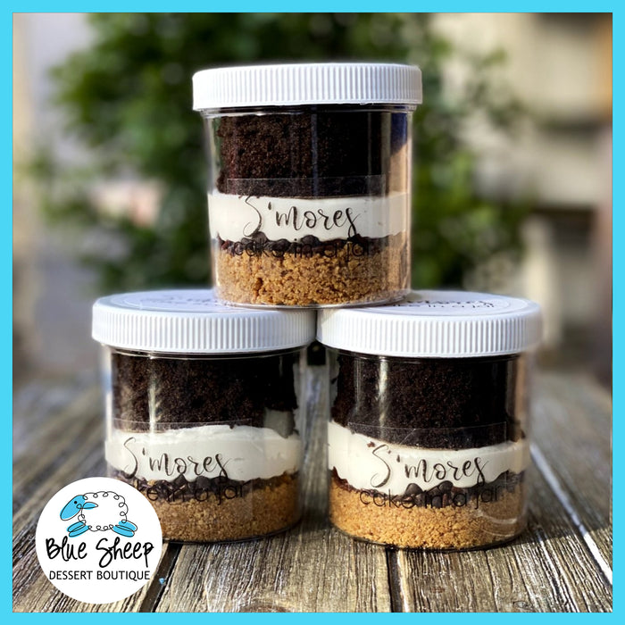 s'mores cake in a jar