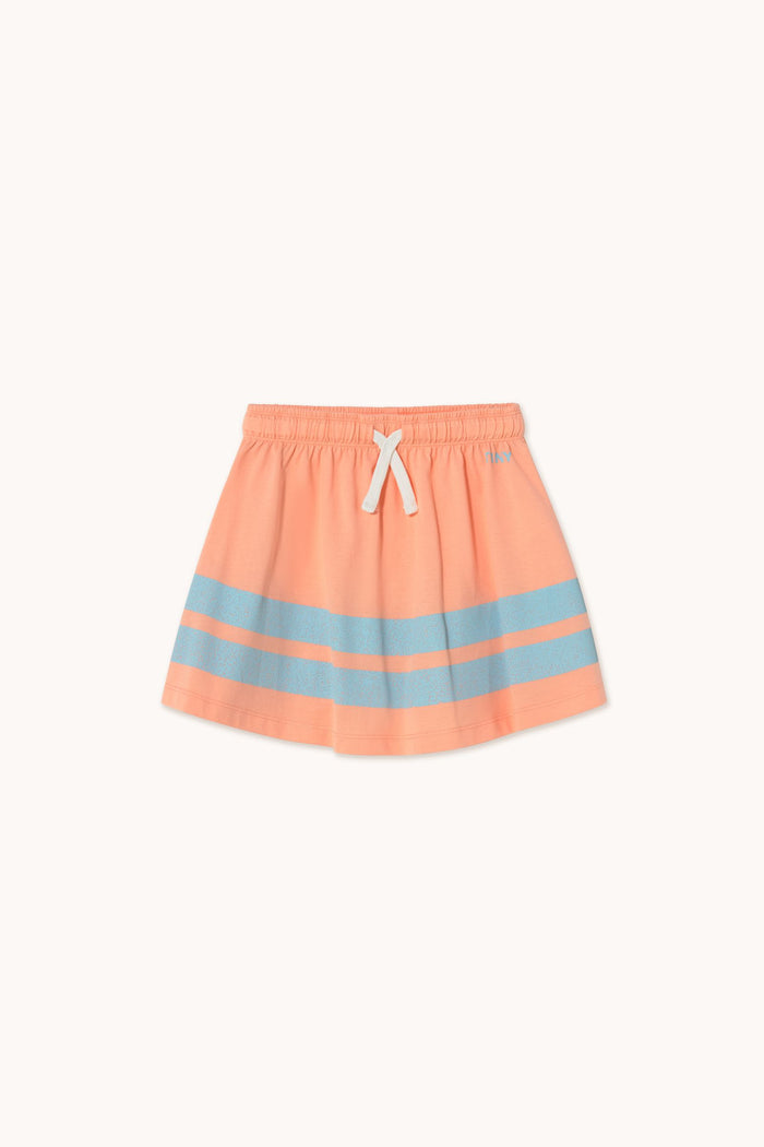 Stripes Logo Skirt in Papaya