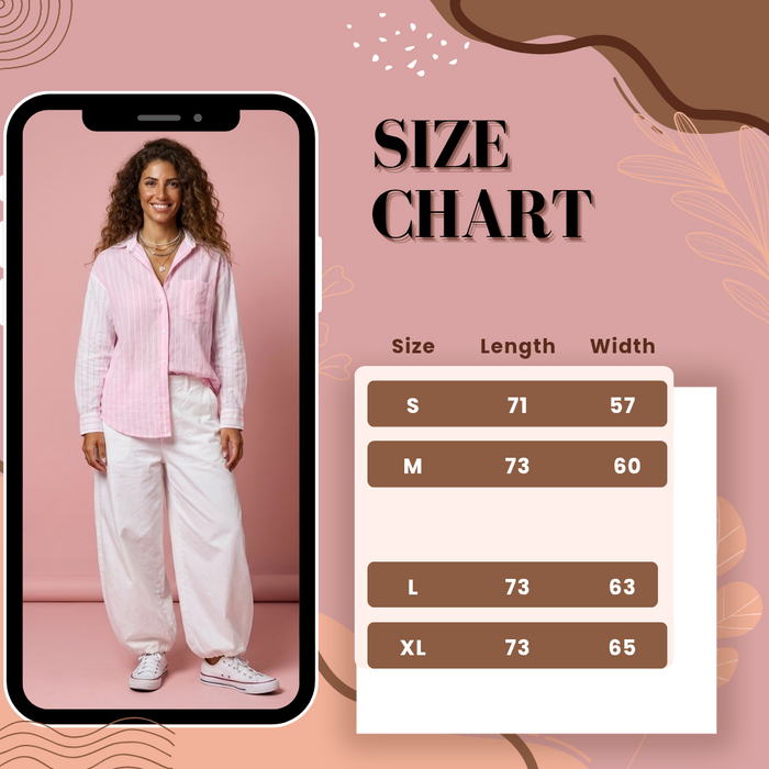Stripey 100% Crisp Cotton Shirt-Pale Pink