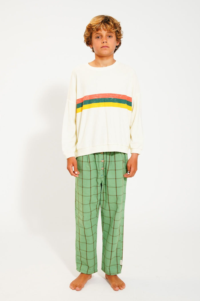 Sweatshirt in Ecru w/ Multicolor Stripes