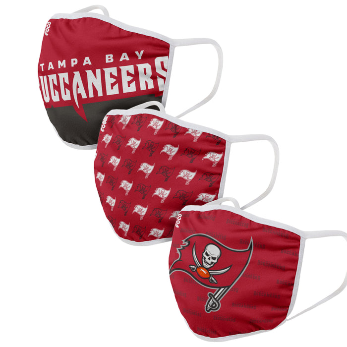 Tampa Bay Buccaneers Game Time FOCO NFL Face Mask Covers Adult 3 Pack