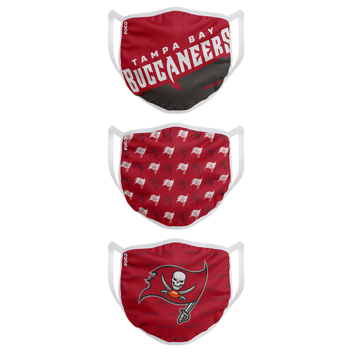 Tampa Bay Buccaneers Game Time FOCO NFL Face Mask Covers Adult 3 Pack