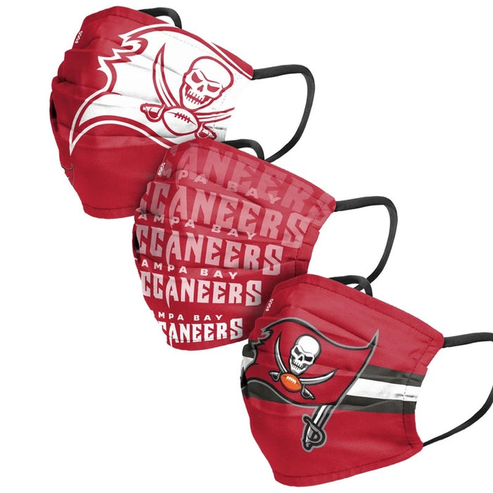 Tampa Bay Buccaneers Match Day FOCO NFL Face Mask Covers Adult 3 Pack