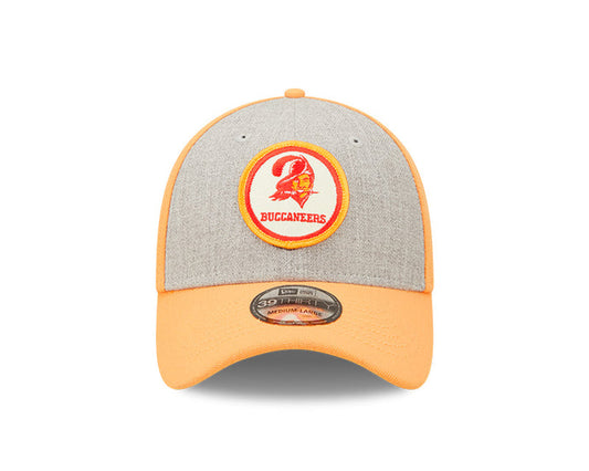 Tampa Bay Buccaneers New Era 2022 Sideline 39THIRTY Historic Flex Hat - Heathered Gray/Orange