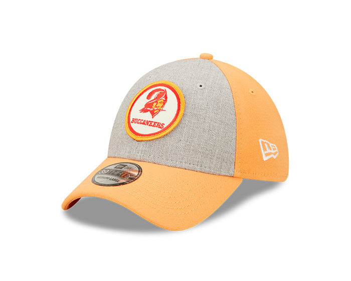 Tampa Bay Buccaneers New Era 2022 Sideline 39THIRTY Historic Flex Hat - Heathered Gray/Orange
