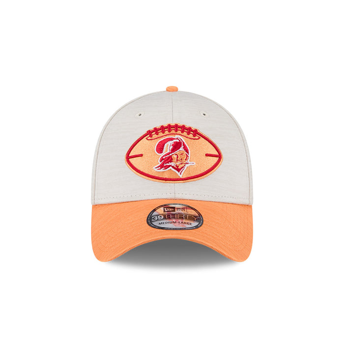 Tampa Bay Buccaneers New Era 2024 Sideline Historic 39THIRTY Flex Hat - Stone/ Orange