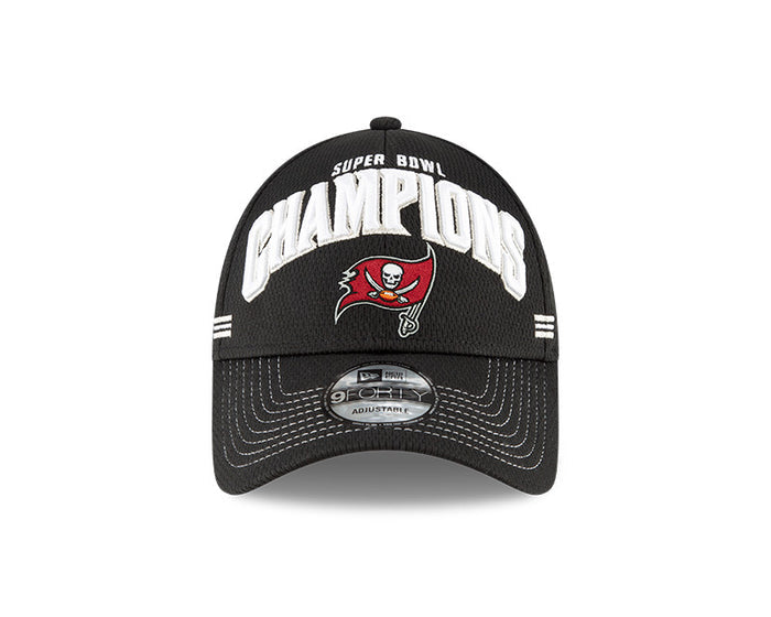 Tampa Bay Buccaneers New Era Black Super Bowl LV Champions - Locker Room 9FORTY Snapback Adjustable Hat