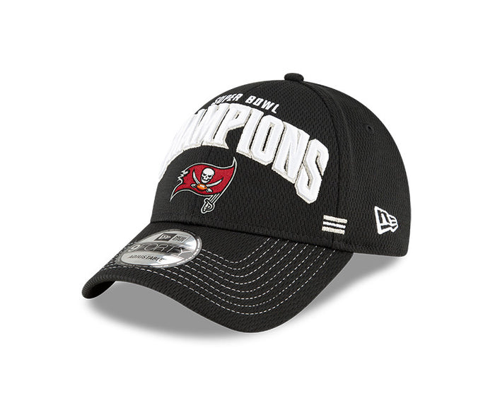 Tampa Bay Buccaneers New Era Black Super Bowl LV Champions - Locker Room 9FORTY Snapback Adjustable Hat