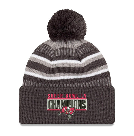 Tampa Bay Buccaneers New Era Super Bowl LV Champions - Parade Pom Cuffed Knit Hat