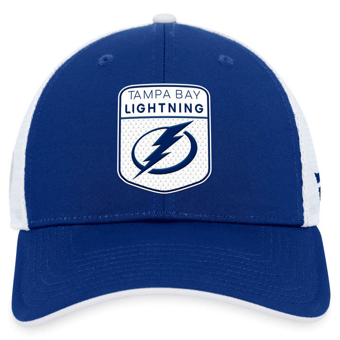 Tampa Bay Lightning Fanatics Branded Blue 2023 NHL Draft On Stage Trucker Adjustable Hat