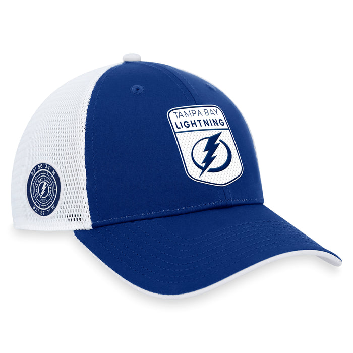 Tampa Bay Lightning Fanatics Branded Blue 2023 NHL Draft On Stage Trucker Adjustable Hat