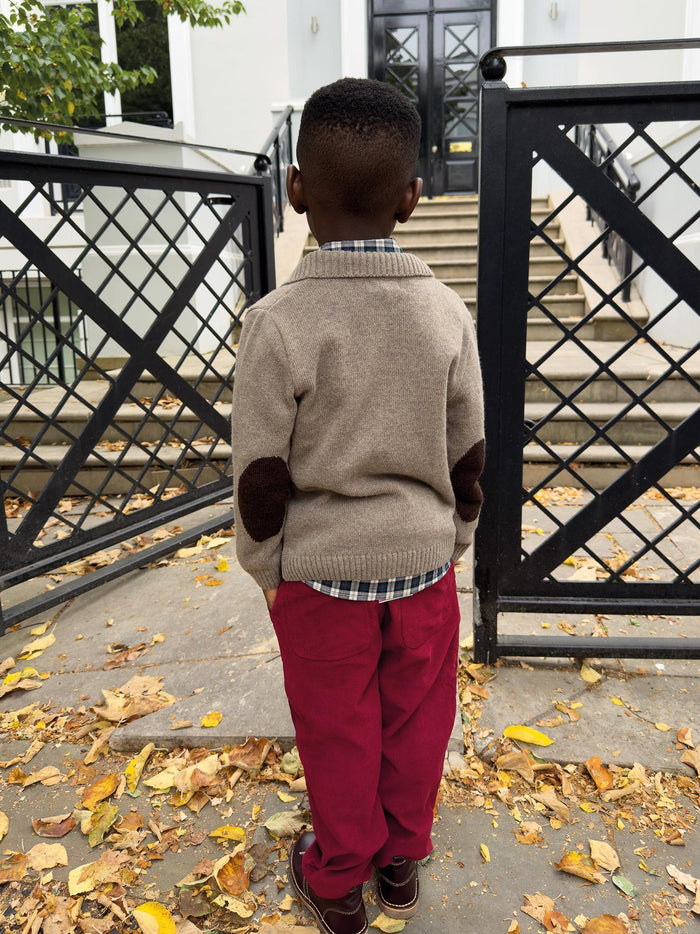 Taupe Brio Merino Boy Cardigan