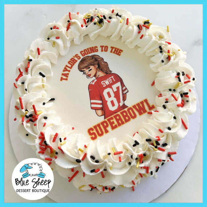 Taylor's Going to the Superbowl - 8" Ice Cream Cake