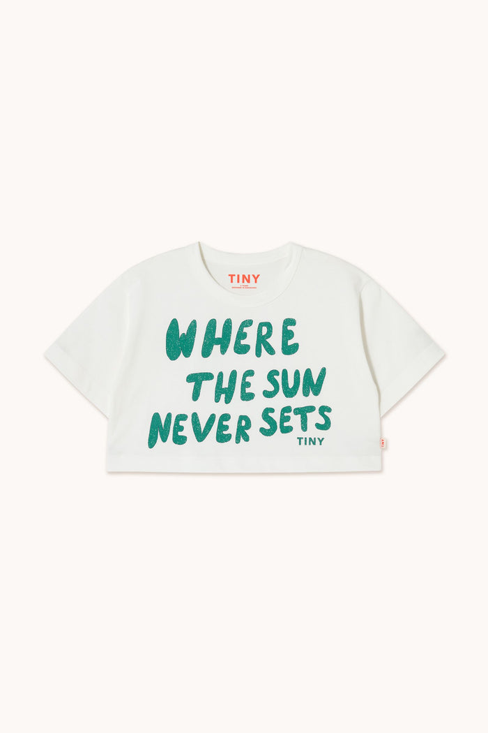The Sun Graphic Crop Tee in Off-White